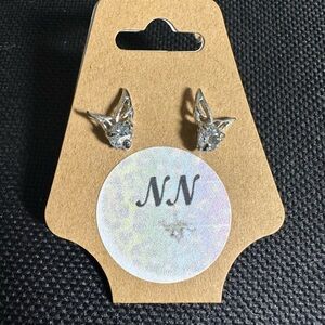Stunning Silver Sparkle.Butterfly Earrings